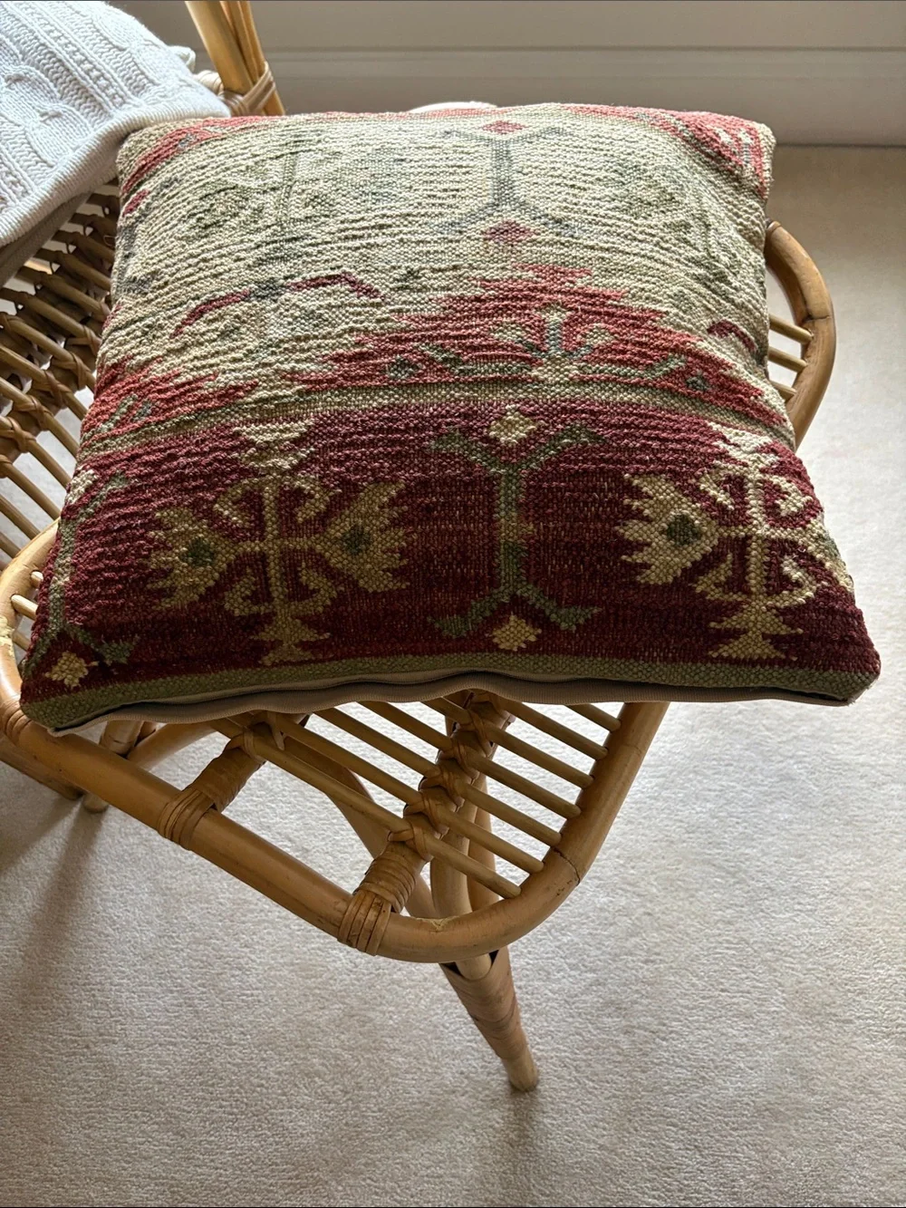 Pottery Barn Kilim-Style Accent Pillow Cover  in Rust,Green, Burgundy